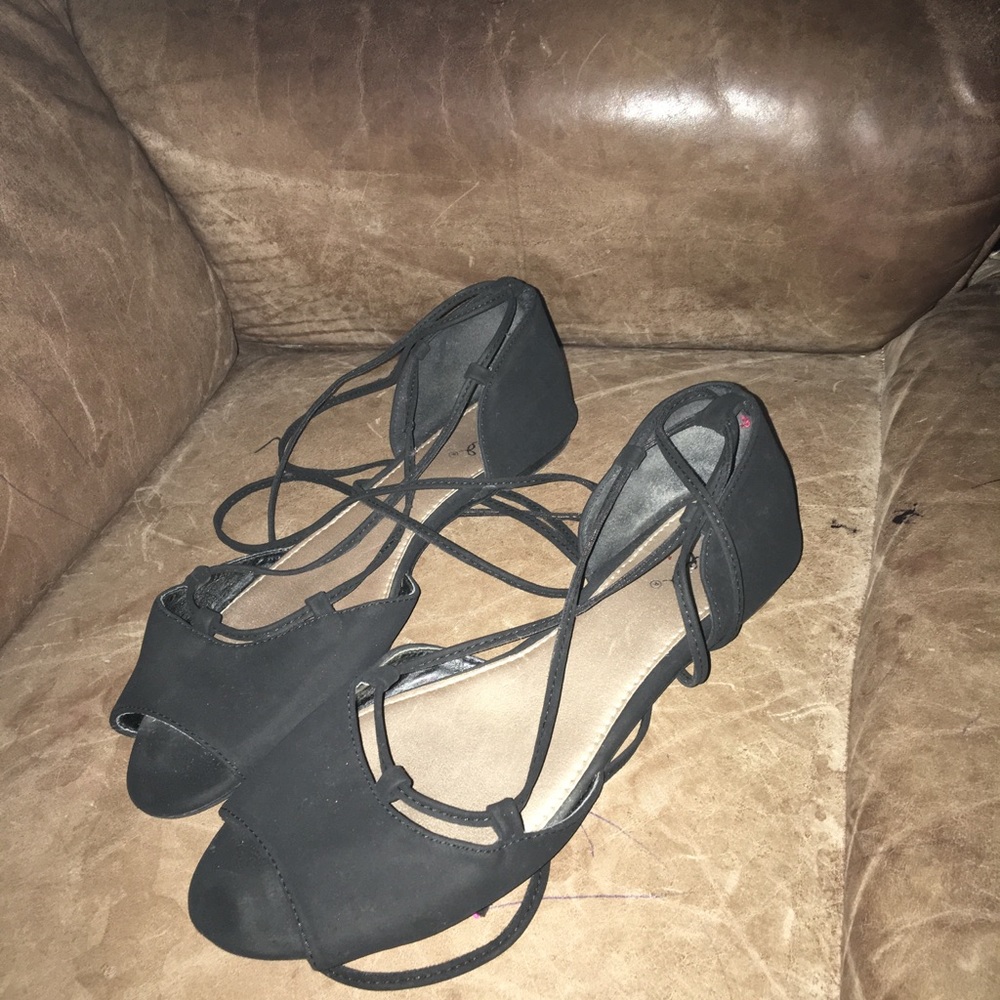 Black flats open toe